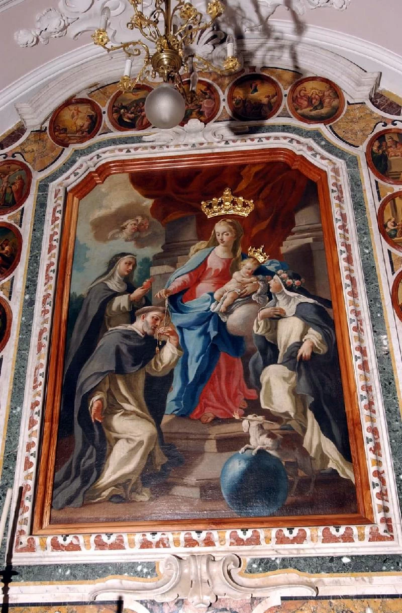 Madonna del rosario con santi domenicani e misteri